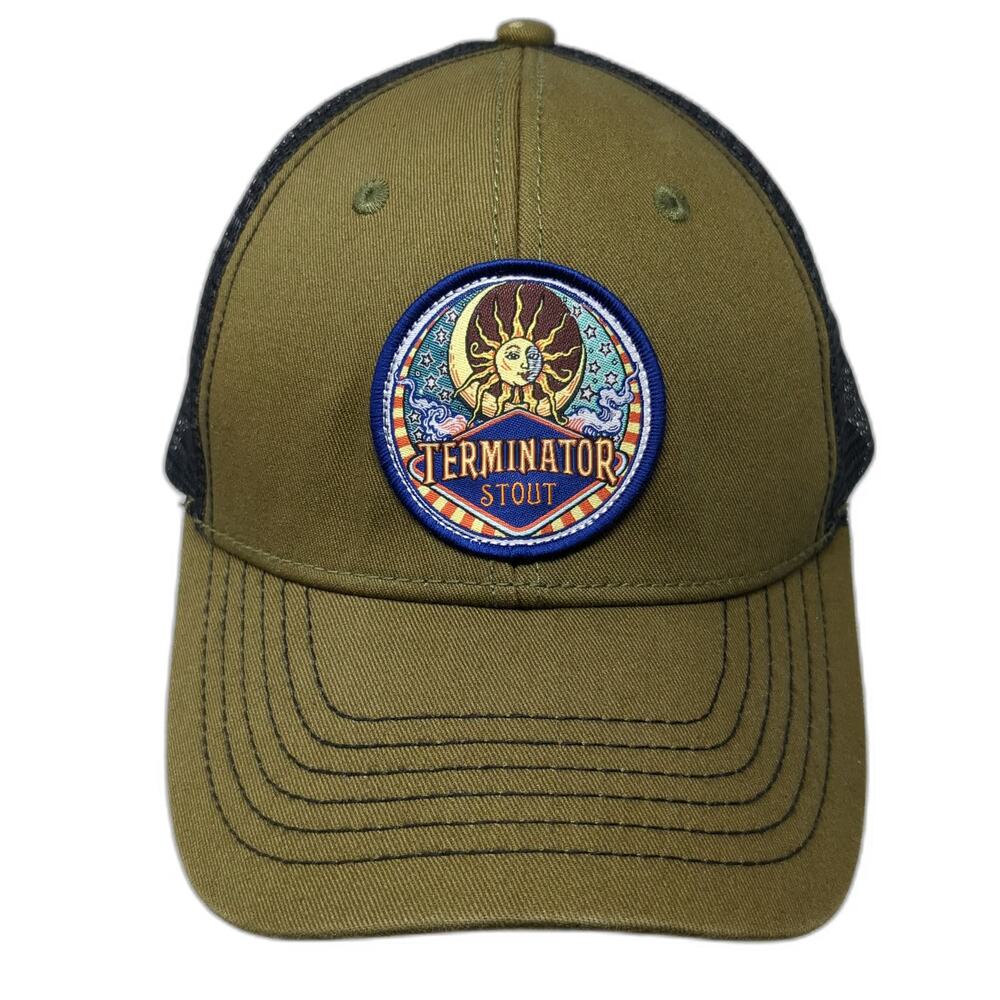 McMenamins Terminator Stout Trucker Hat Green One Size Mesh Snapback Beer Logo